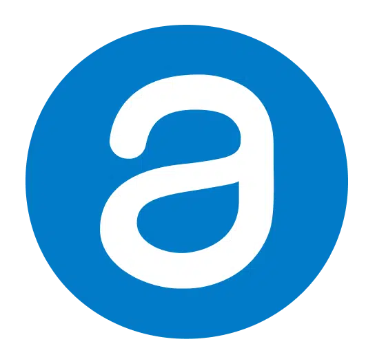 Logo of AppFolio, a property management software, featuring a blue circular background with a stylized white letter "a".